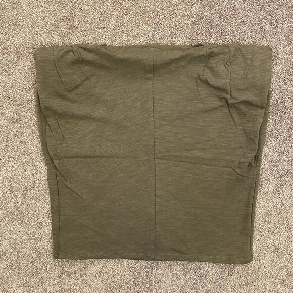 Express Womens Scoop Neck Padded Shoulder Sleeveless Tee Olive Green Size XS NWT - Picture 9 of 16